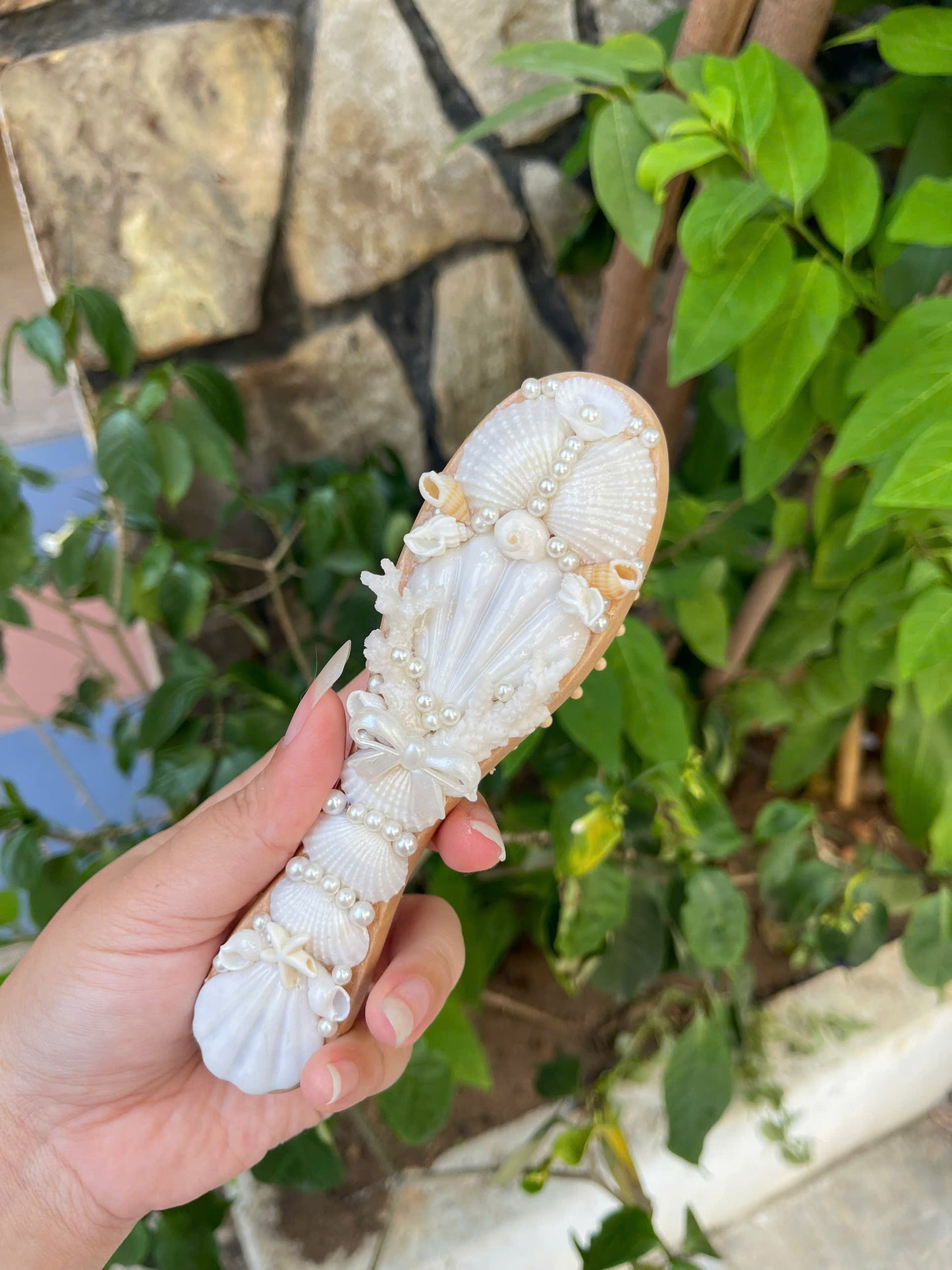 Handmade Seashell Wooden Comb – Ocean Pearl