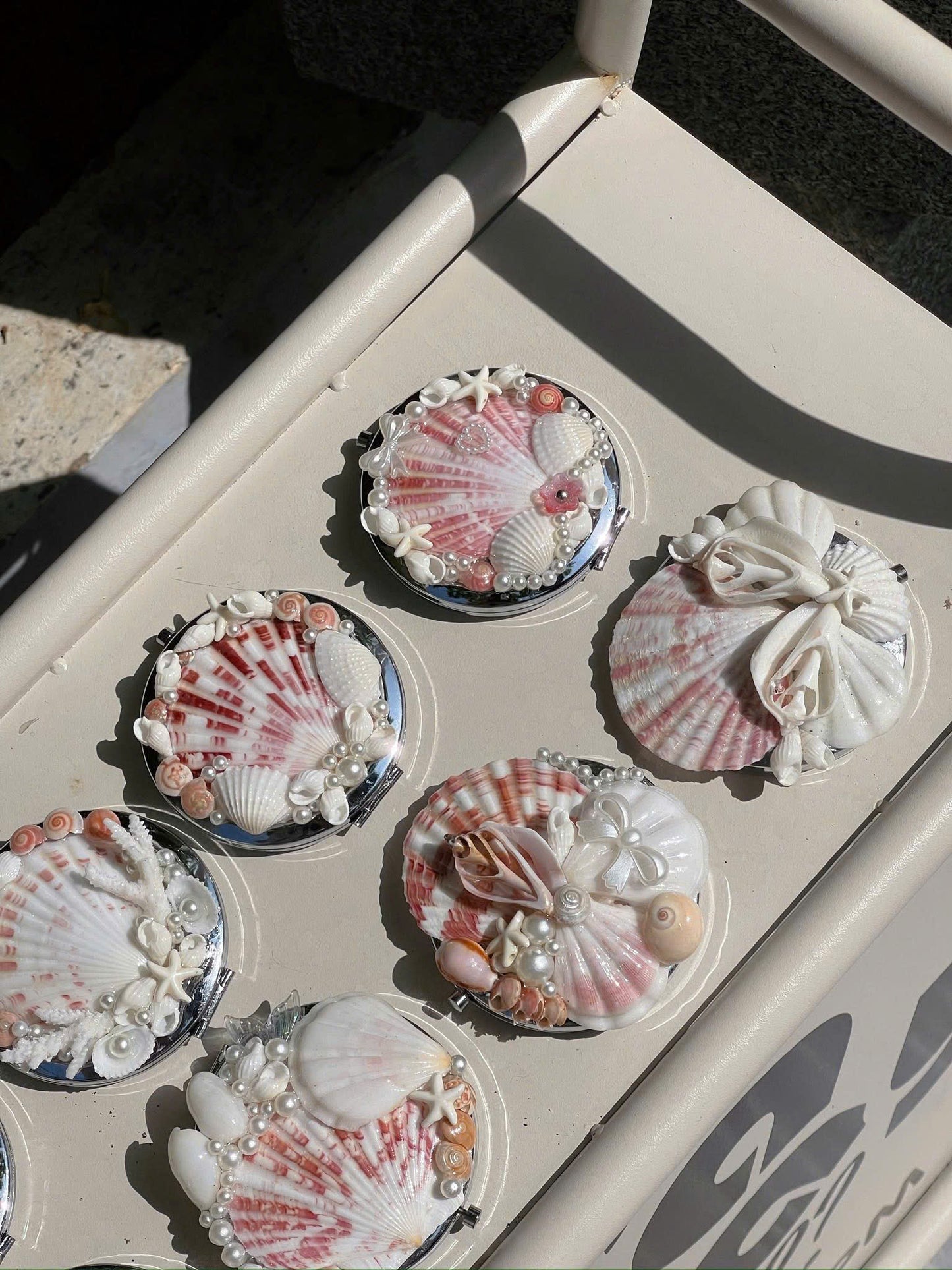 Handmade Seashell Compact Mirror