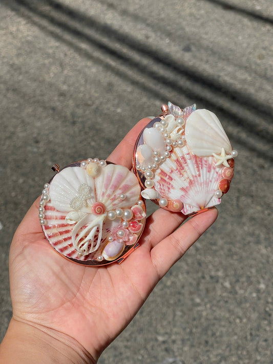 Handmade Seashell Compact Mirror
